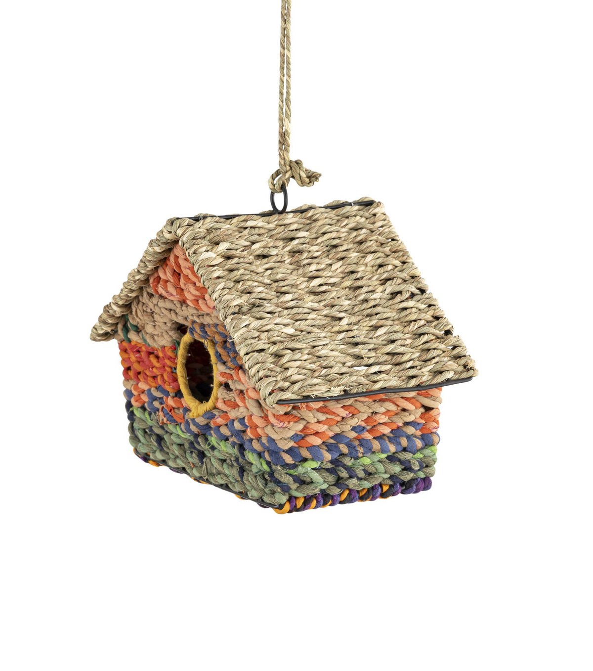 Munja And Reclaimed Sari Fabric Bird House