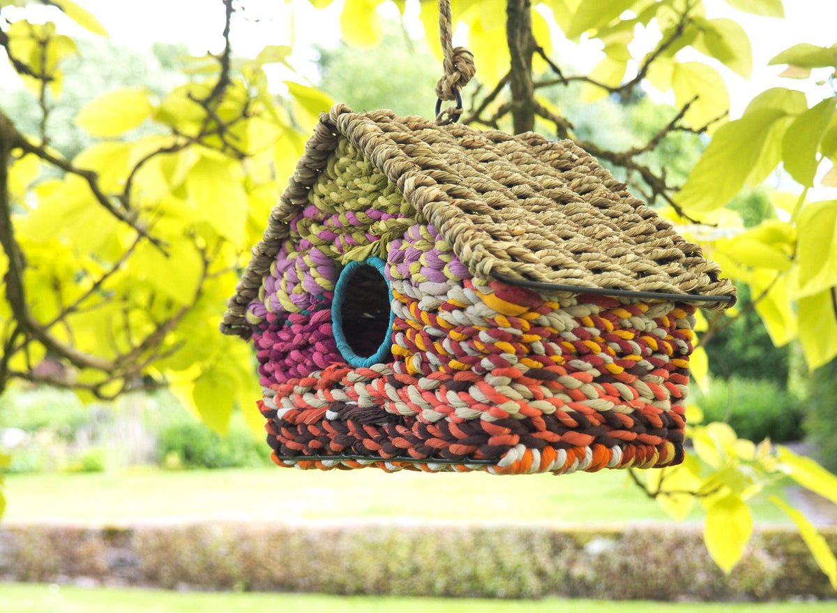 Munja And Reclaimed Sari Fabric Bird House
