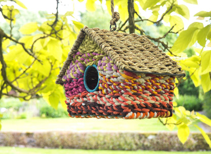 Munja And Reclaimed Sari Fabric Bird House
