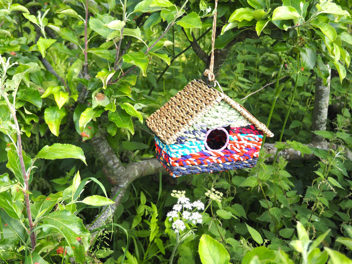 Munja And Reclaimed Sari Fabric Bird House