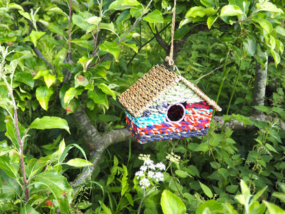 Munja And Reclaimed Sari Fabric Bird House