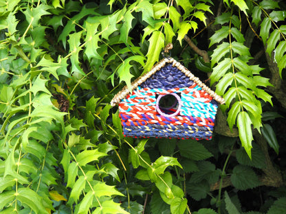 Munja And Reclaimed Sari Fabric Bird House