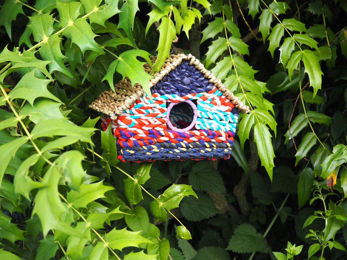 Munja And Reclaimed Sari Fabric Bird House