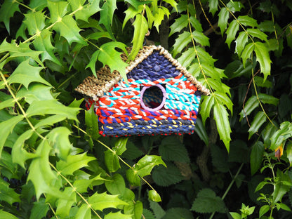 Munja And Reclaimed Sari Fabric Bird House