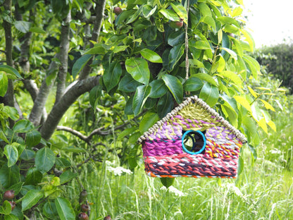Munja And Reclaimed Sari Fabric Bird House