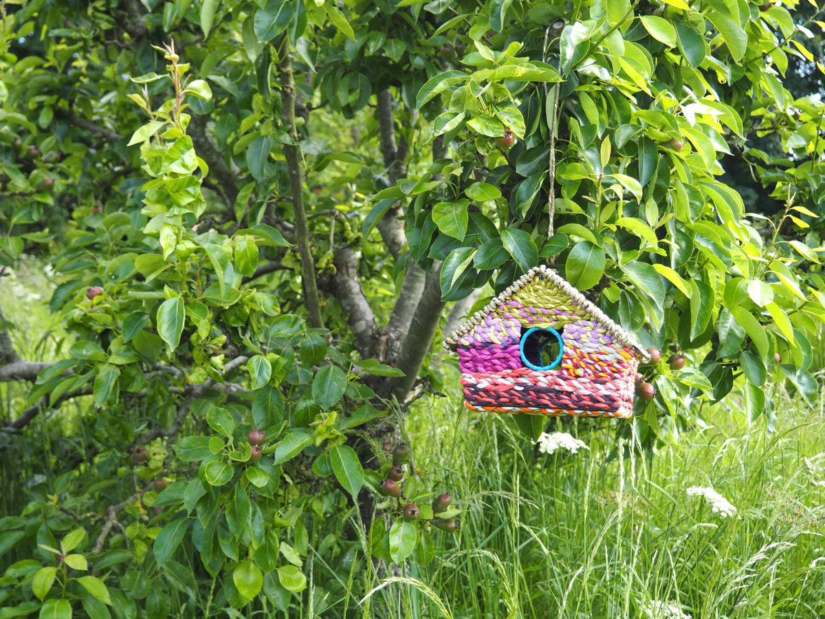 Munja And Reclaimed Sari Fabric Bird House