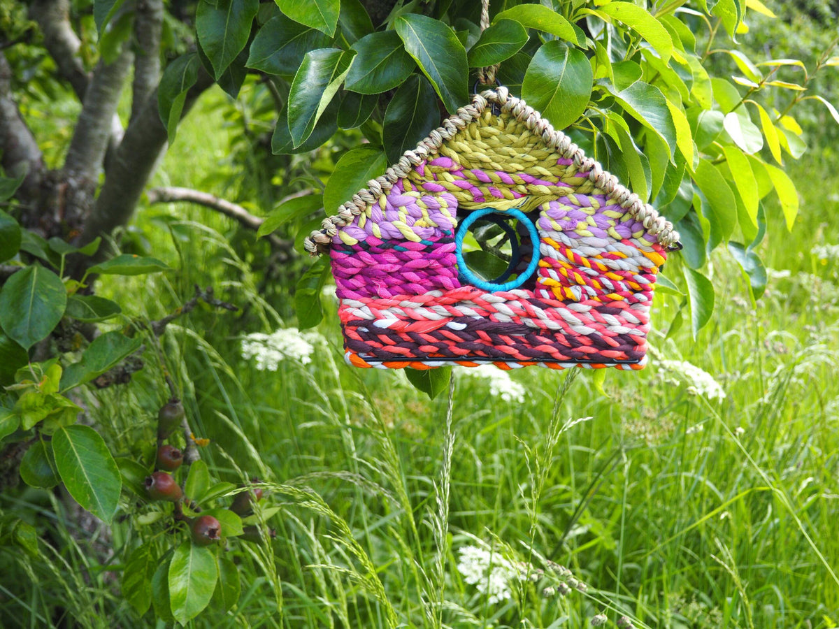 Munja And Reclaimed Sari Fabric Bird House