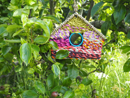 Munja And Reclaimed Sari Fabric Bird House