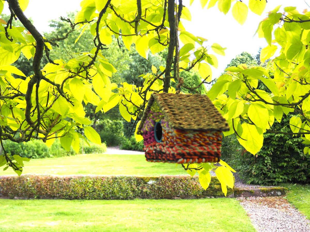 Munja And Reclaimed Sari Fabric Bird House