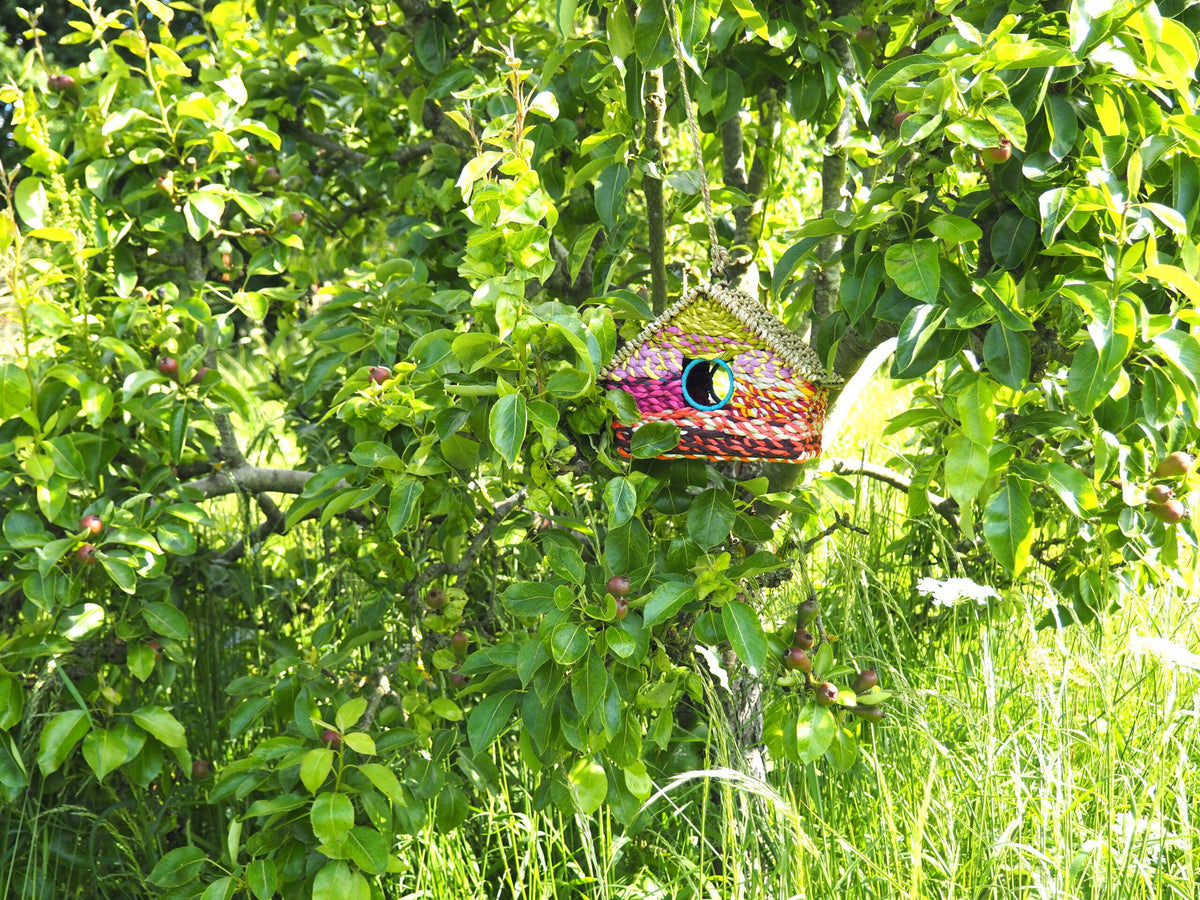 Munja And Reclaimed Sari Fabric Bird House