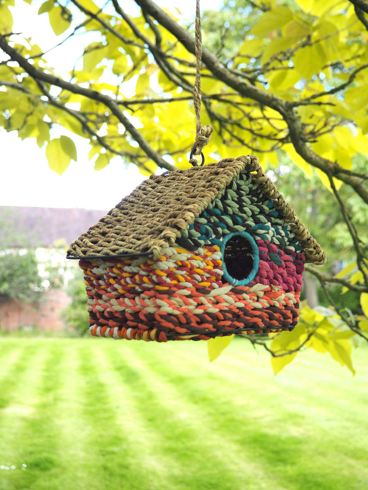Munja And Reclaimed Sari Fabric Bird House