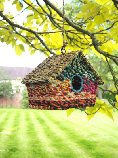 Munja And Reclaimed Sari Fabric Bird House