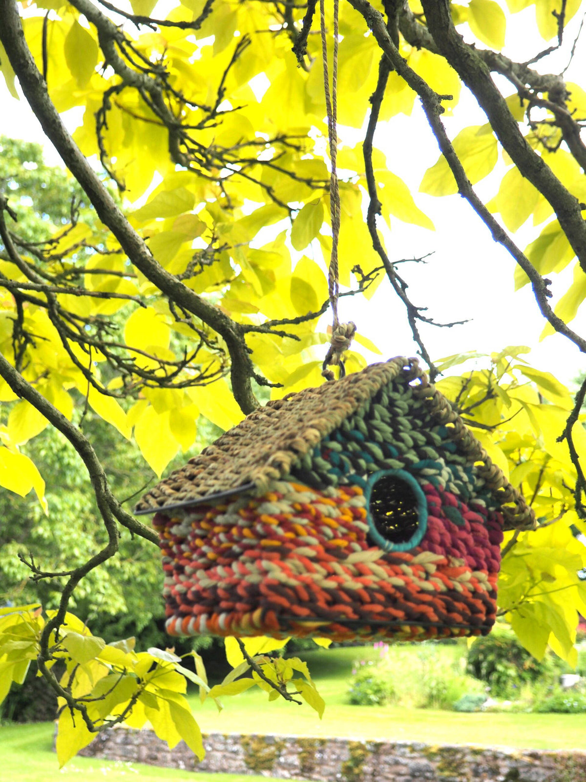 Munja And Reclaimed Sari Fabric Bird House