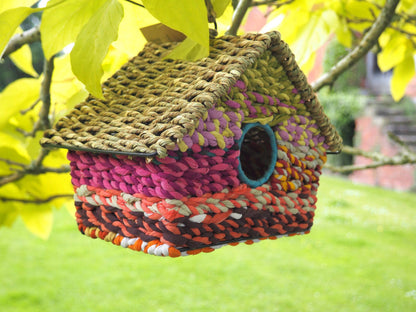 Munja And Reclaimed Sari Fabric Bird House