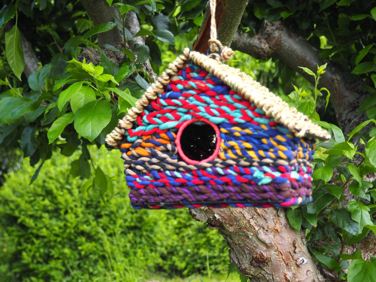 Munja And Reclaimed Sari Fabric Bird House