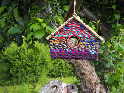 Munja And Reclaimed Sari Fabric Bird House