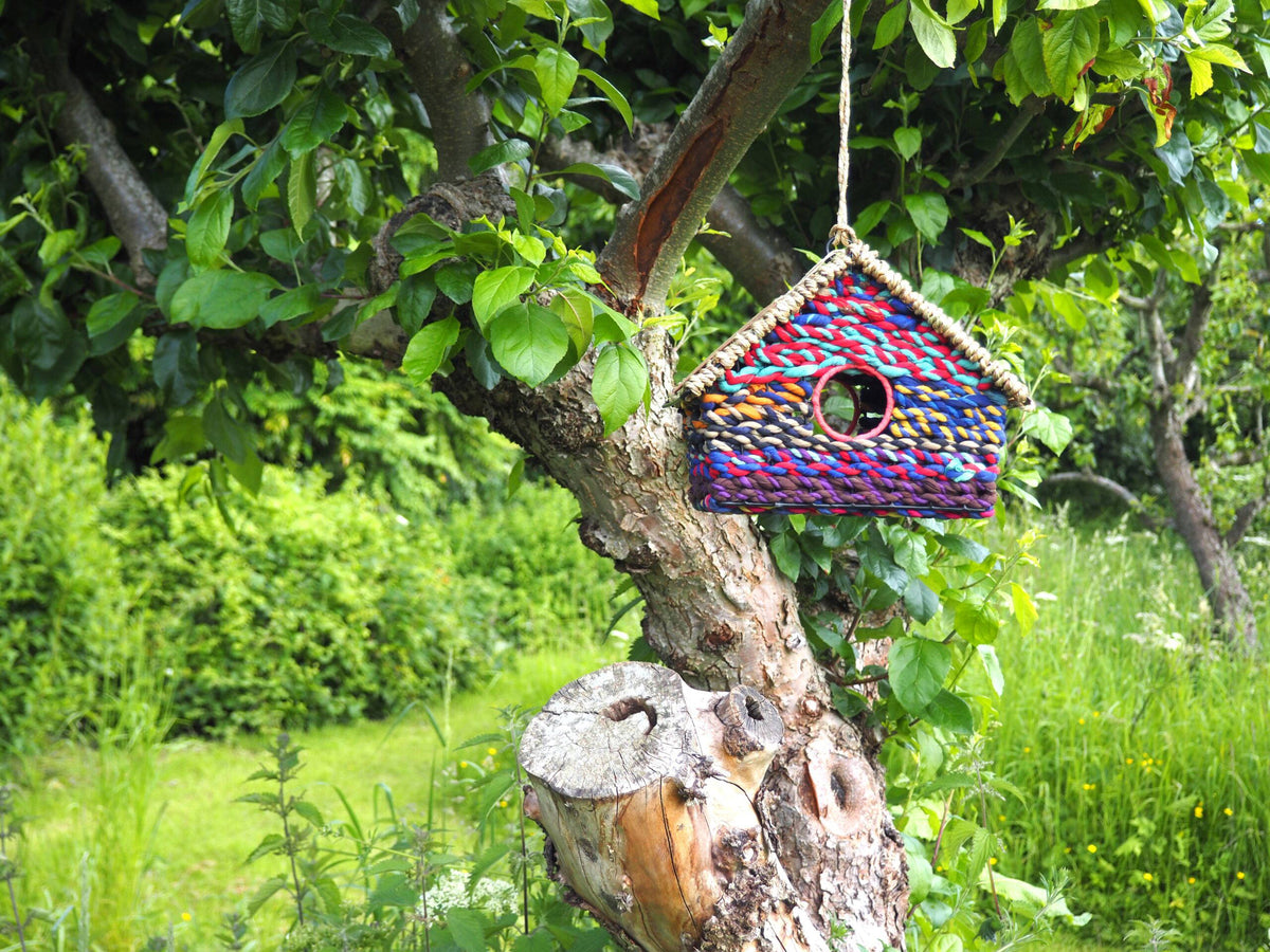 Munja And Reclaimed Sari Fabric Bird House