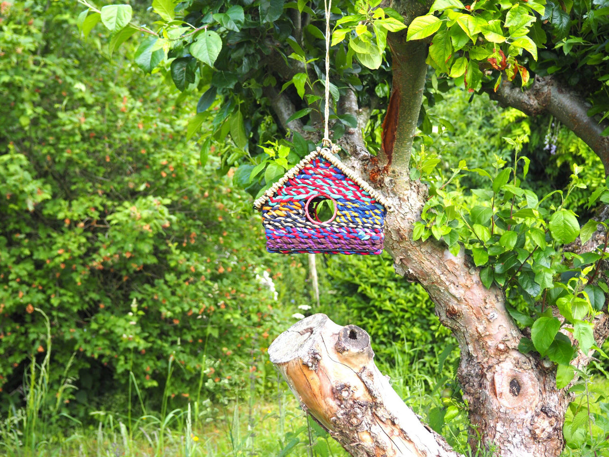 Munja And Reclaimed Sari Fabric Bird House