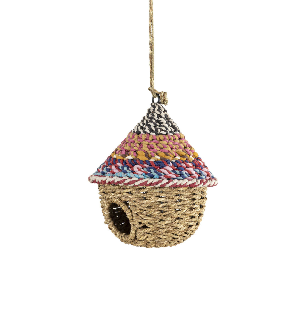 Munja And Reclaimed Sari Fabric Bird House