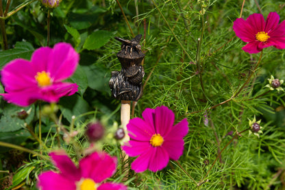 Set of 5 Animals & Insects Cane or Stake Toppers Hedgehog, Bee, Butterfly, Frog, Snail
