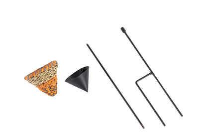 Munja And Reclaimed Sari Fabric Iron Stake Bird Feeder