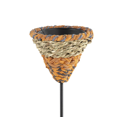 Munja And Reclaimed Sari Fabric Iron Stake Bird Feeder