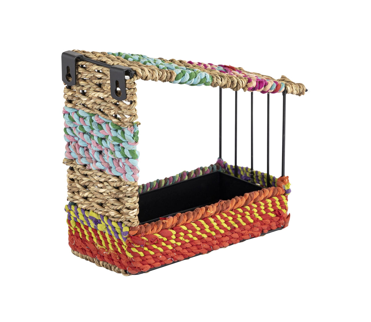 Munja And Reclaimed Sari Fabric House Wall Bird Feeder - Large