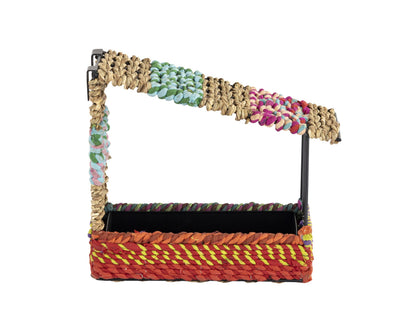 Munja And Reclaimed Sari Fabric House Wall Bird Feeder - Large