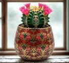 6CM Enamel & Iron Cacti or Succulent Pot Cover - Purple