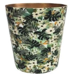 12cm Enamel & Iron Orchid Pot Cover - Green