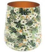 Enamel & Iron Pot Cover or Vase - Green