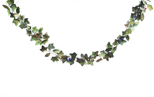 Christmas Artisan Fairtrade Metal Holly and Ivy Garland Decoration