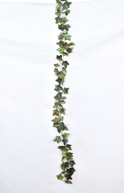 Christmas Artisan Fairtrade Metal Holly and Ivy Garland Decoration