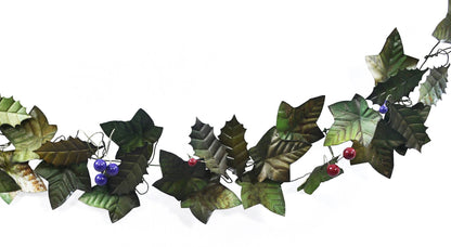 Christmas Artisan Fairtrade Metal Holly and Ivy Garland Decoration
