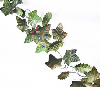 Christmas Artisan Fairtrade Metal Holly and Ivy Garland Decoration