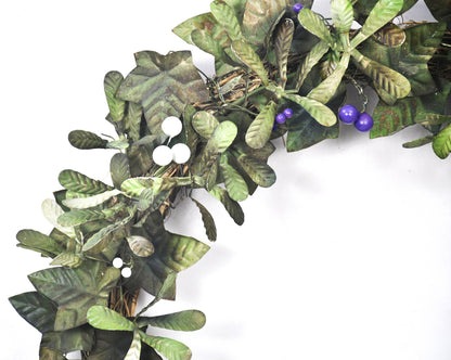 Christmas Artisan Fairtrade Metal Mistletoe Wreath Door Decoration