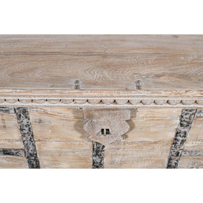 Antique Indian Teak Wood Coffee Table Storage Chest - 19th Century