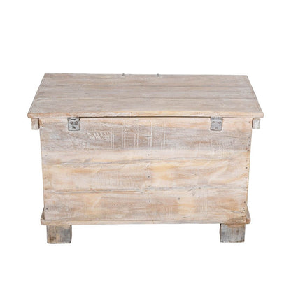 Antique Indian Teak Wood Coffee Table Storage Chest - 19th Century