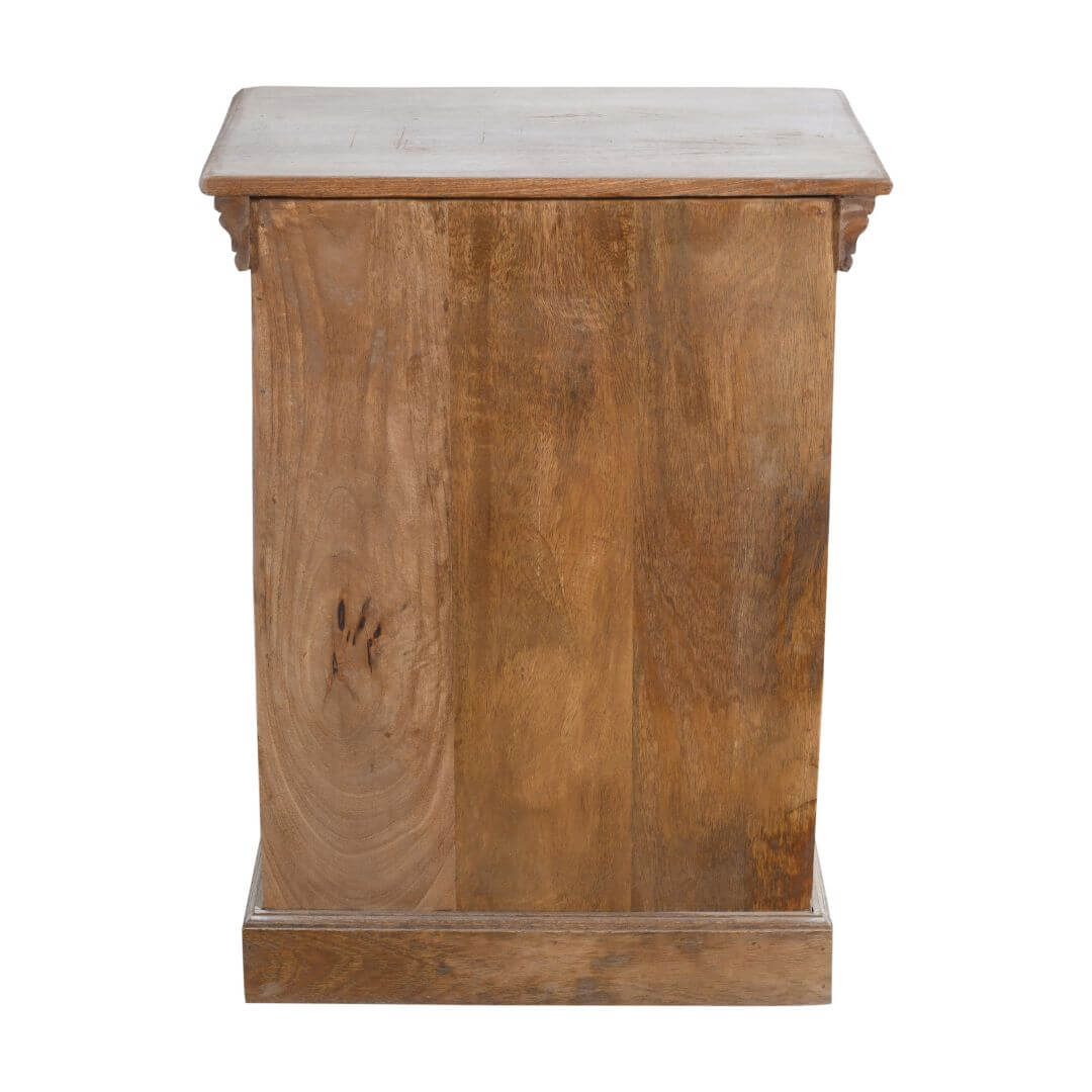 Fine Vintage Pair of Indian Bedside Cabinets with Flower Motifs