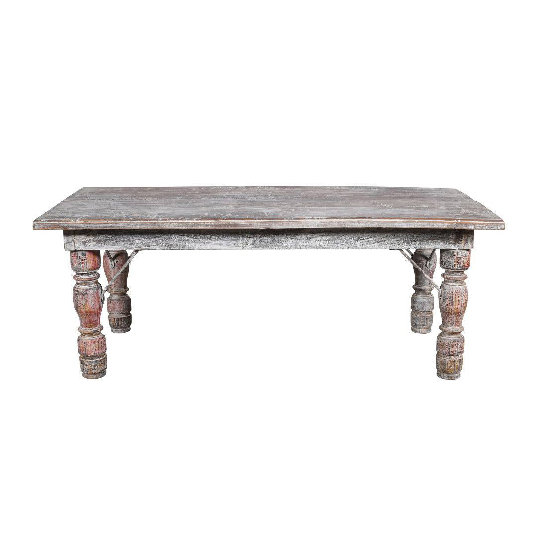 Antique Indian Teak Wood Patak Dining Table - 1900s