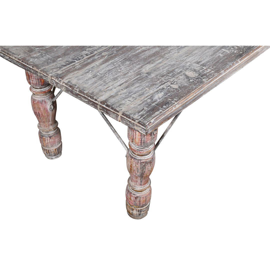 Antique Indian Teak Wood Patak Dining Table - 1900s