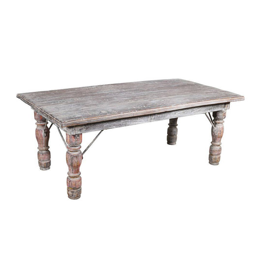 Antique Indian Teak Wood Patak Dining Table - 1900s