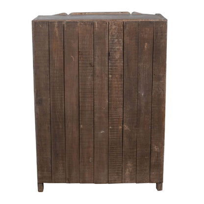 Antique Indian Teak Wood 3-Sided Glass Almirah - 1930s Kitchen Cabinet