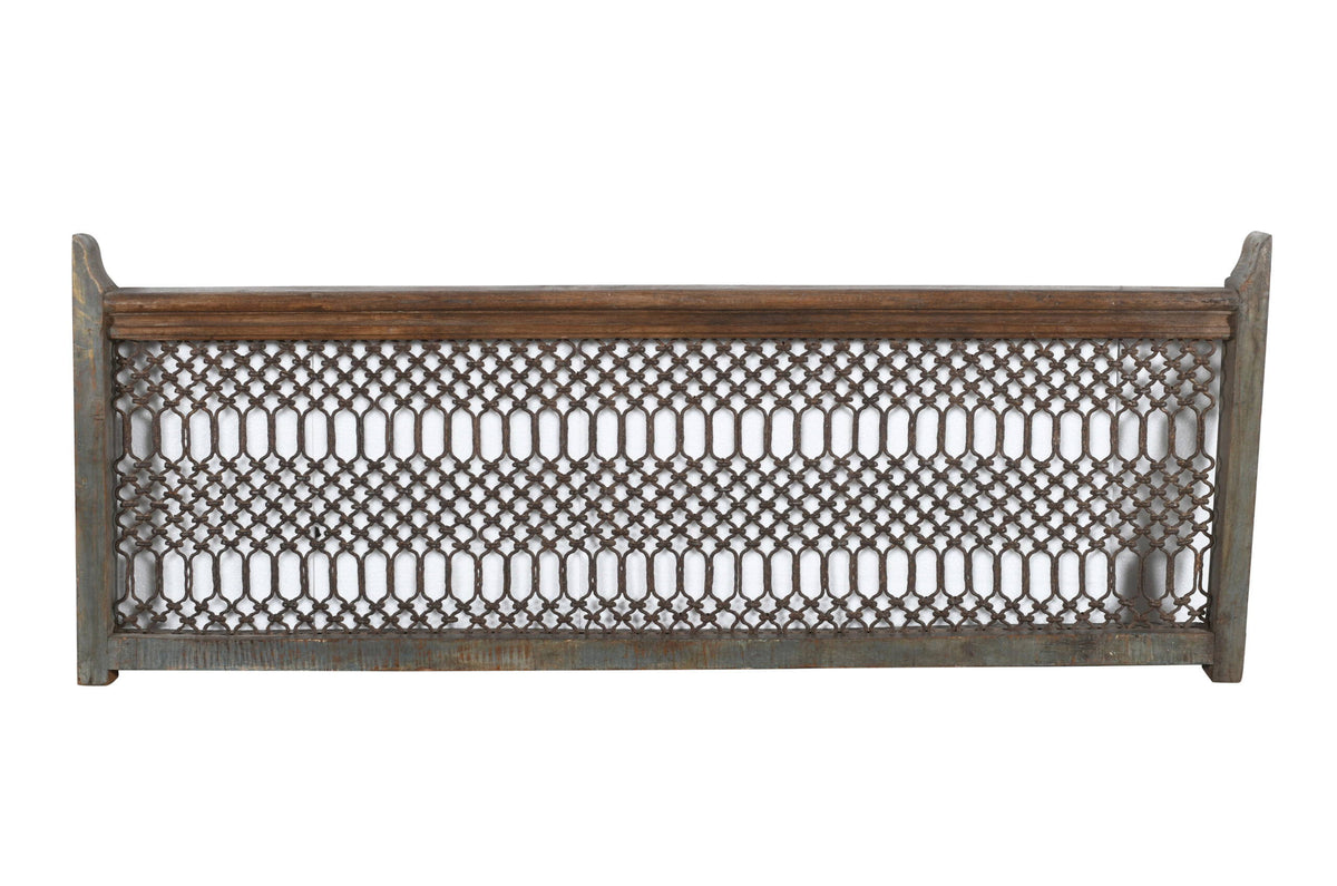 Antique Indian Teak Wood and Iron Bannister
