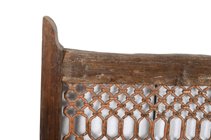 Antique Indian Teak Wood and Iron Bannister
