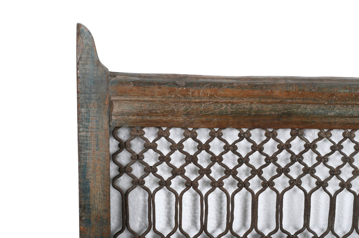 Antique Indian Teak Wood and Iron Bannister