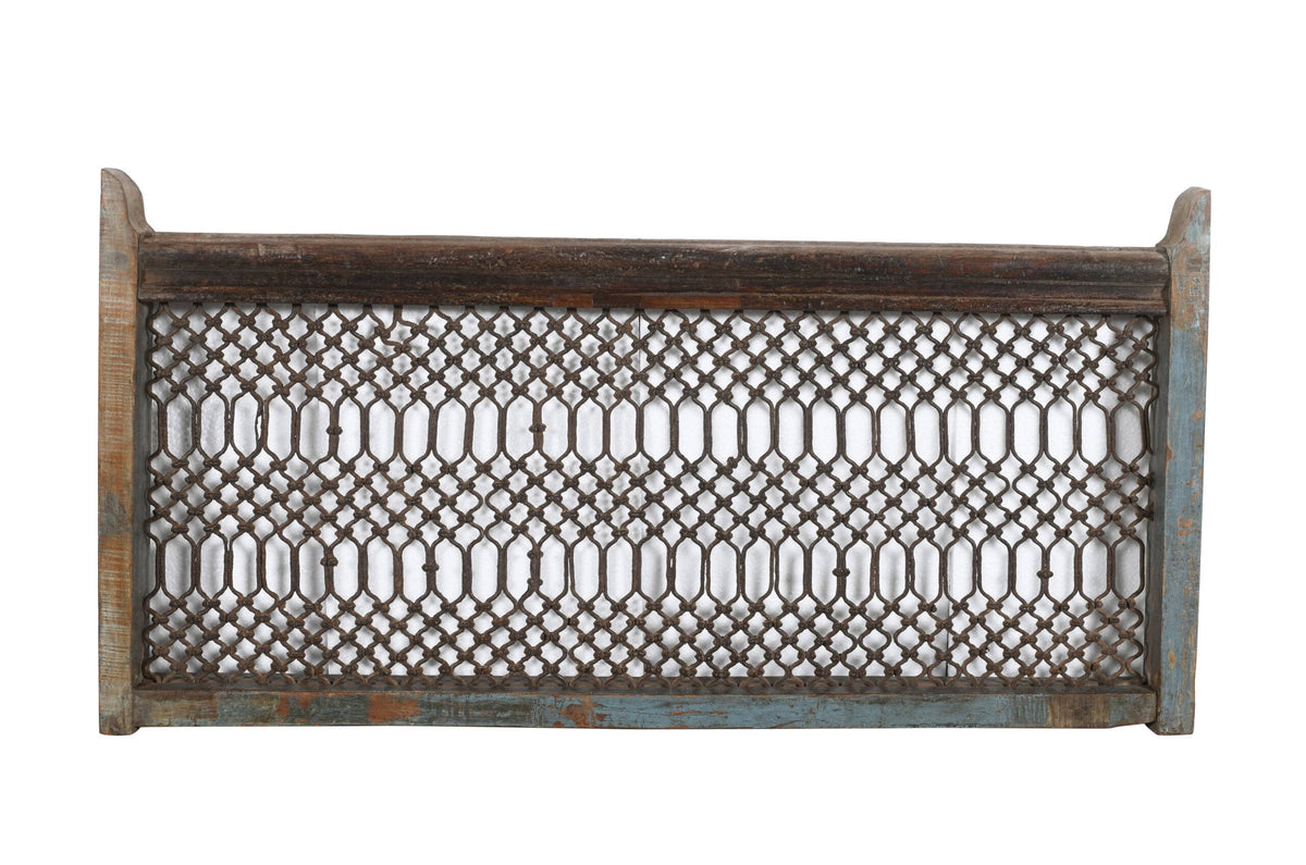 Antique Indian Teak Wood and Iron Bannister