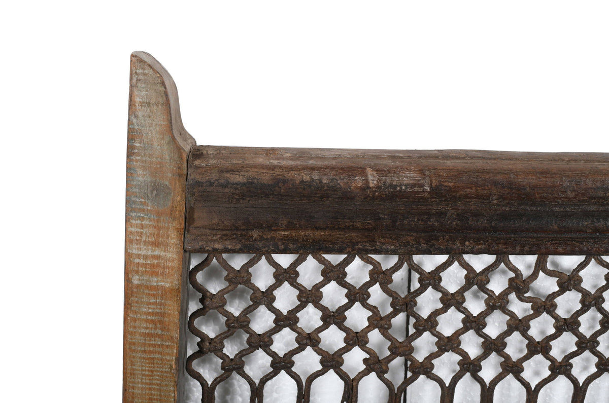 Antique Indian Teak Wood and Iron Bannister