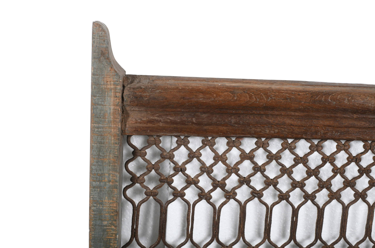 Antique Indian Teak Wood and Iron Bannister