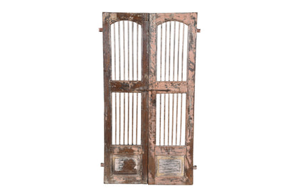 Antique Indian Teak Wood Jali Shutter Doors